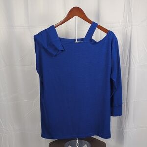 Elegant Royal Blue Off-Shoulder Blouse